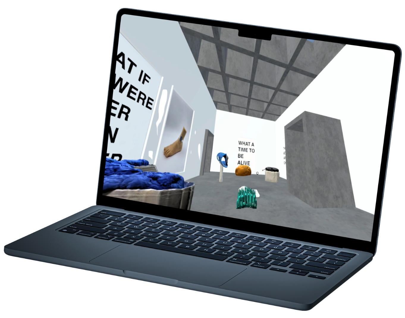 XR museum platform spatial design built in Blender and Mozilla Hubs