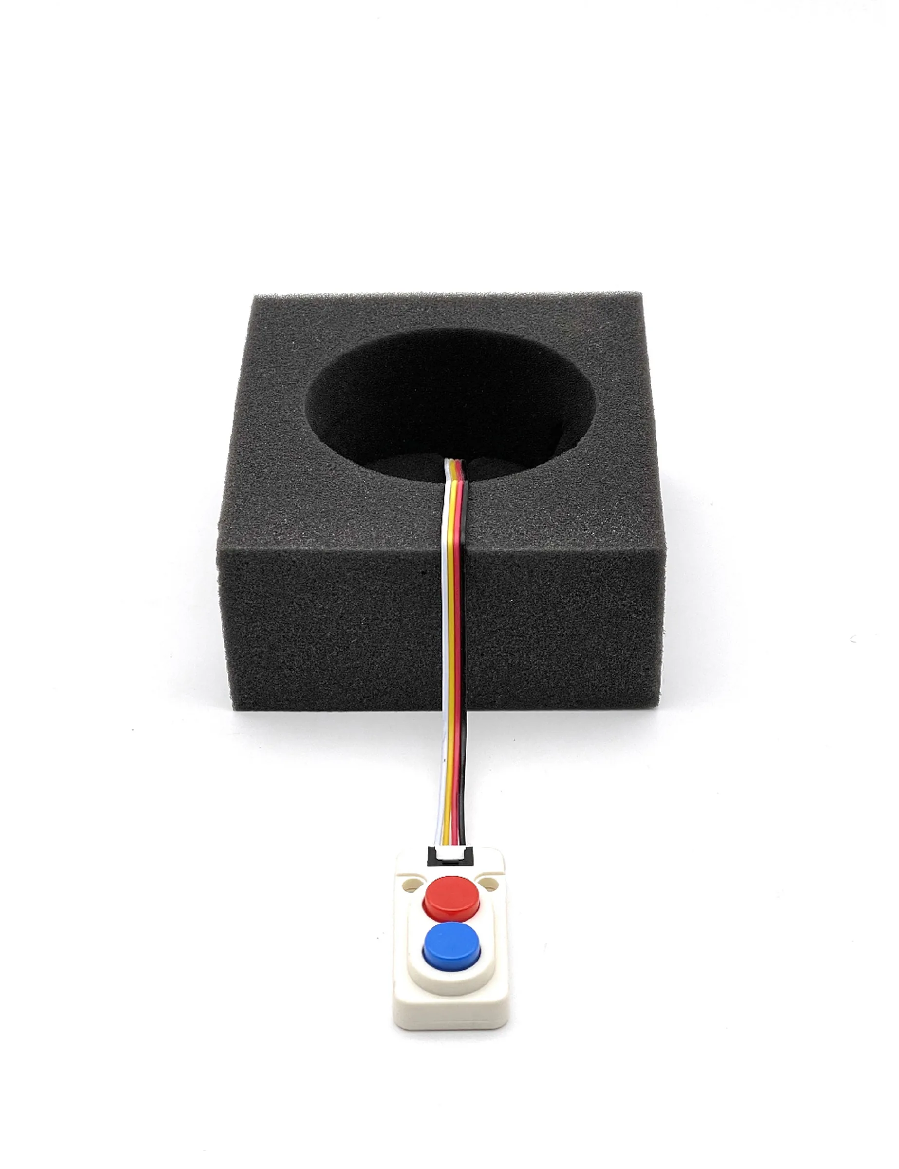 Item for the Great Reset: Impulse Activator, conceptual sculpture by Barbara K. Prokop using an electrical component, cable and foam