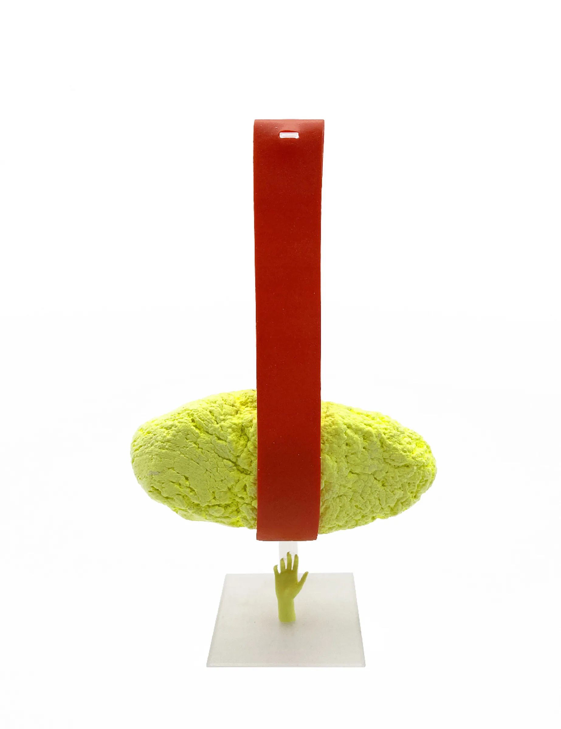 Item for the Great Reset: Statue of Tolerance, conceptual sculpture by Barbara K. Prokop using 3D printed PLA, rubber band and putty