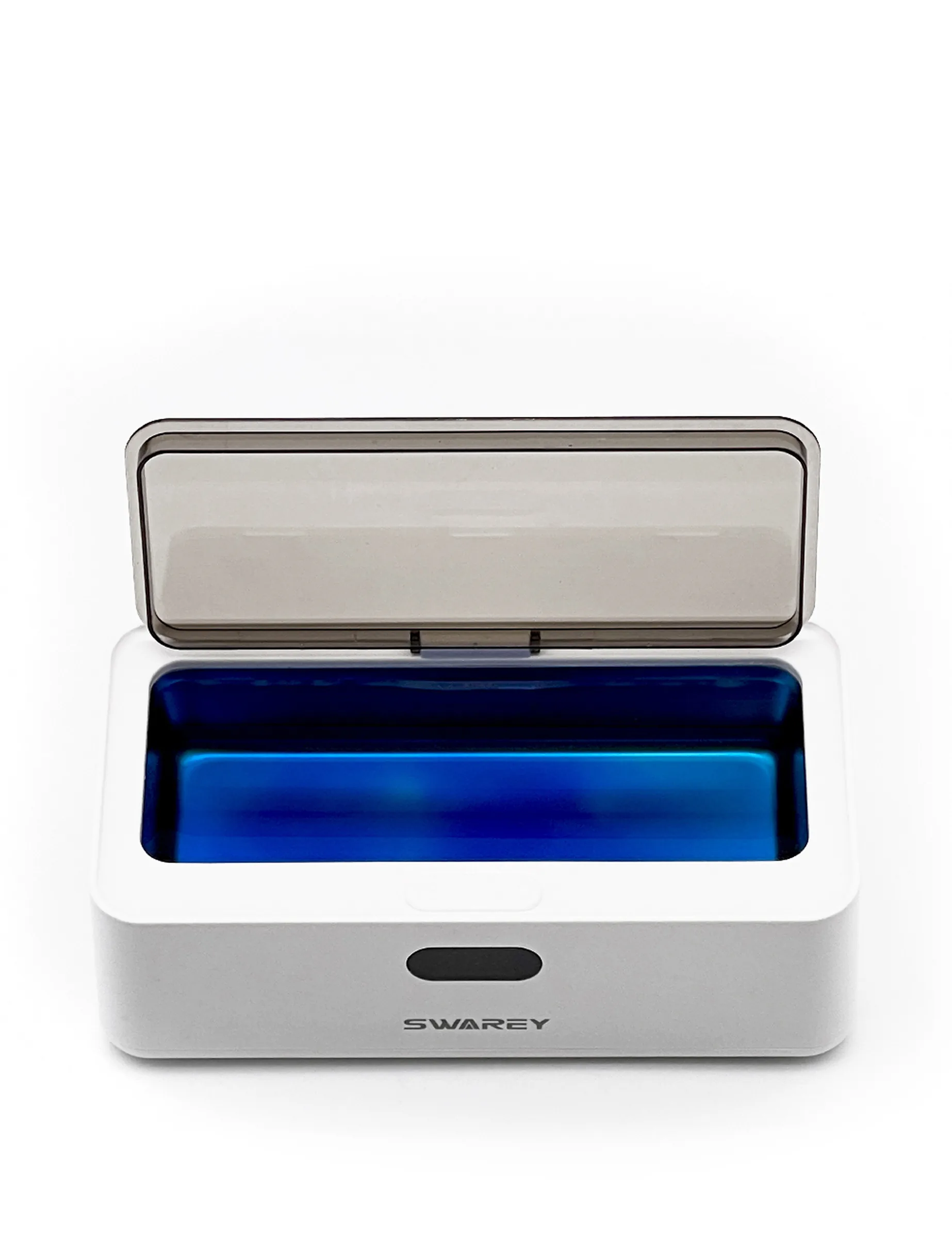 Item for the Great Reset: Ultrasonic Cleaning Device, conceptual sculpture by Barbara K. Prokop using an ultrasonic cleaner and blue food colour