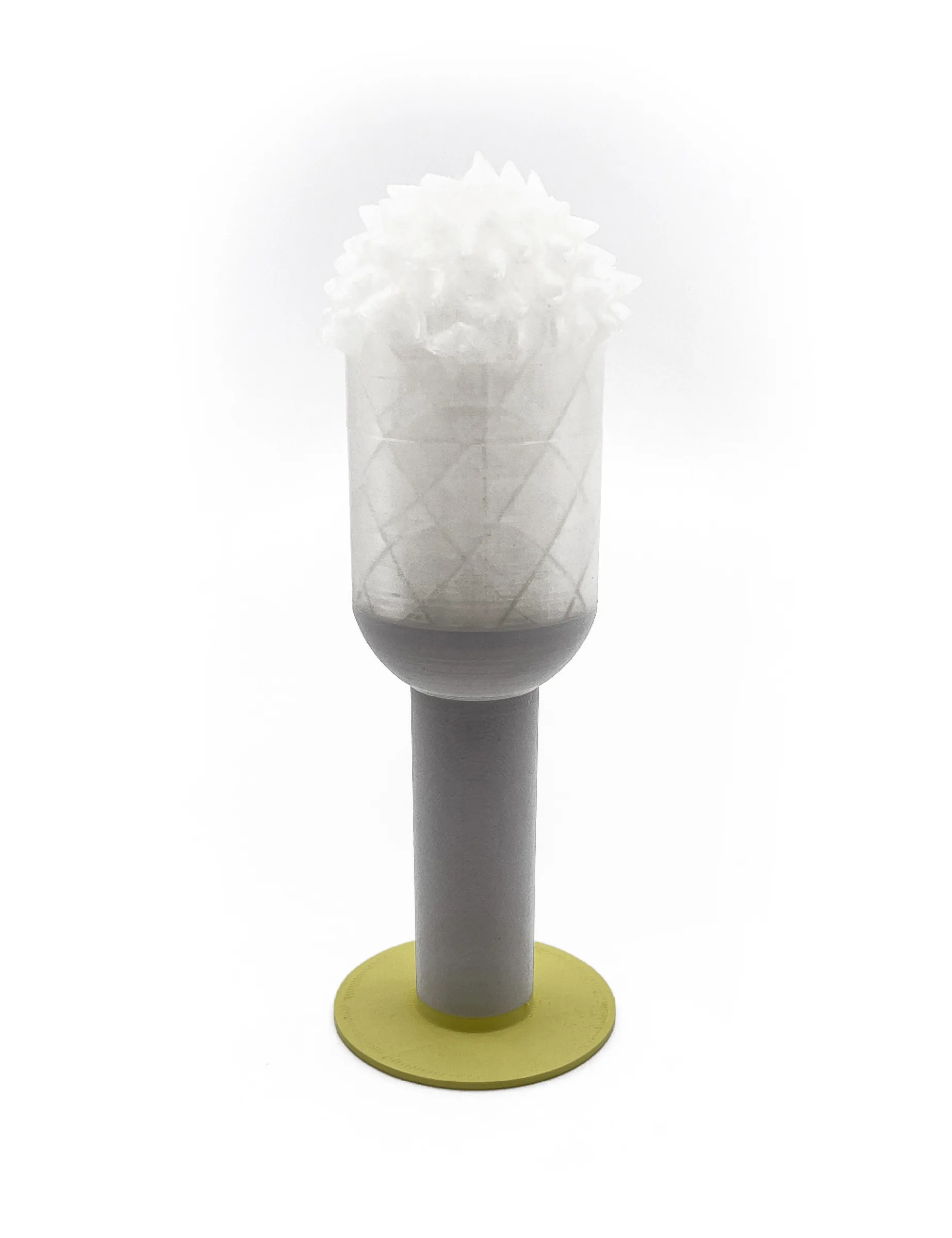 Item for the Great Reset: Self Defence Massage Device, conceptual sculpture by Barbara K. Prokop made from multicoloured PLA print