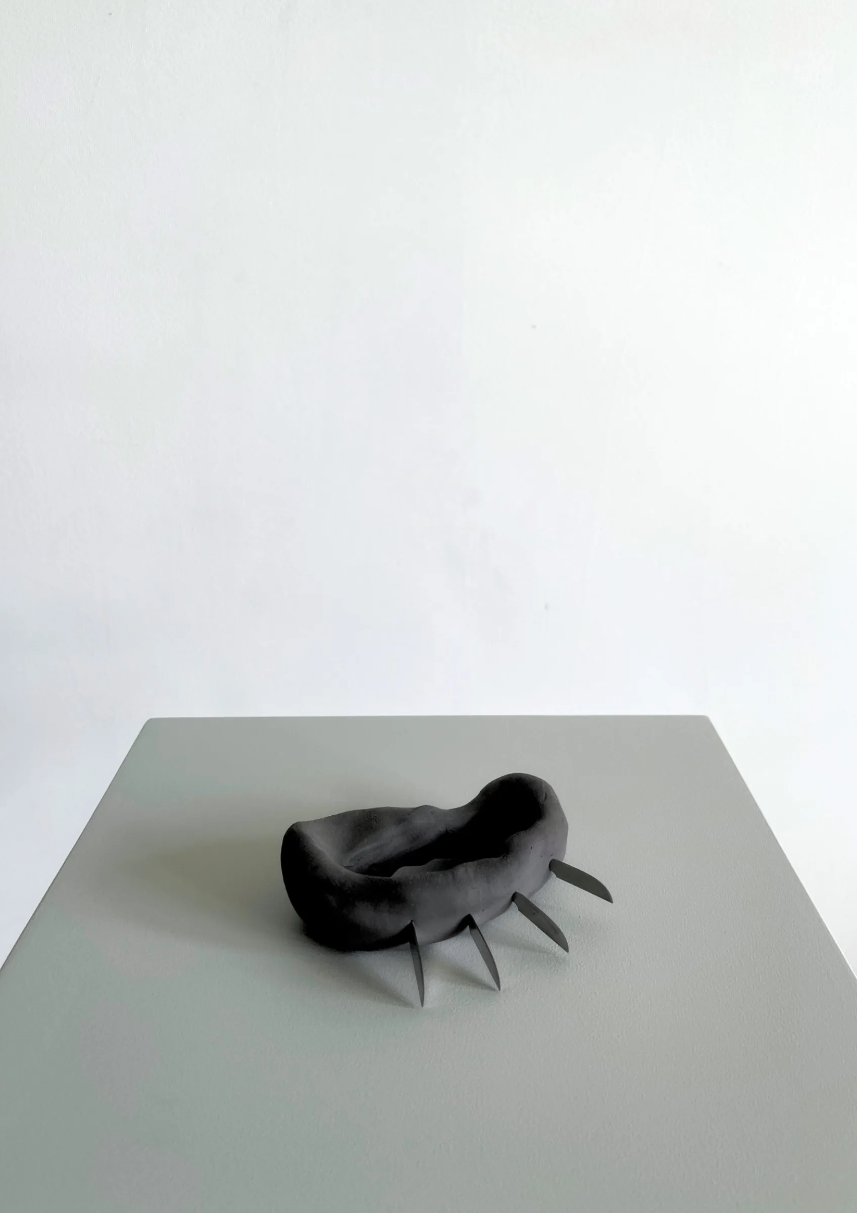 Defence Offence 001 by Barbara K. Prokop, close-up view of a conceptual sculpture exploring protection, threat and aggression
